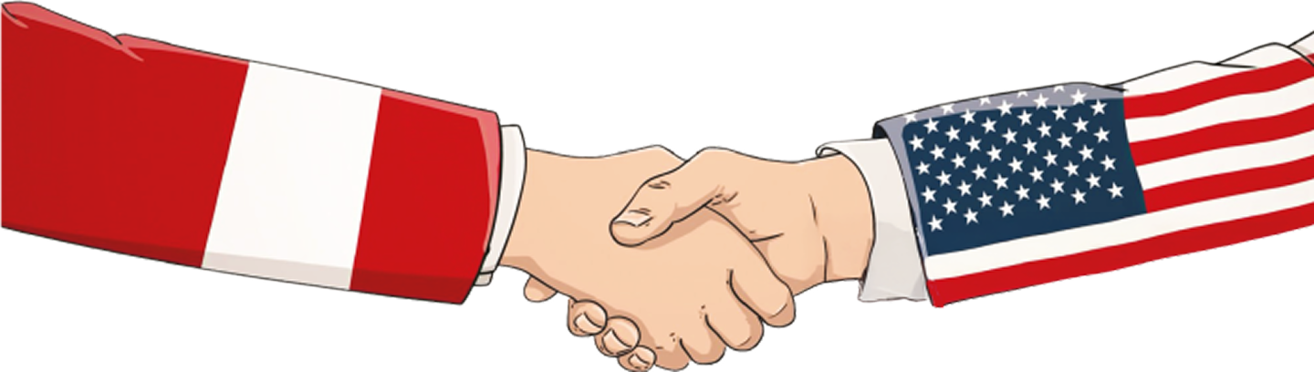 USA y Perú handshake